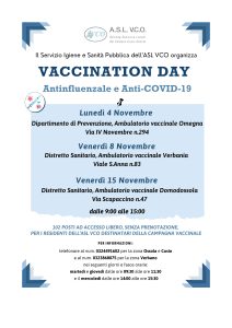 VACCINATION DAY ANTINFLUENZALE E ANTI-COVID19