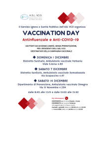 VACCINATION DAY ANTINFLUENZALE E ANTI-COVID-19